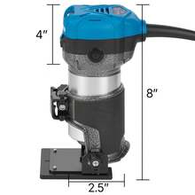 Frantools Défonceuse multifonction pour bois, défonceuse, fraiseuse de bordure, 710W de précision avec 4 bases - Avec 4 bases - Voir 11