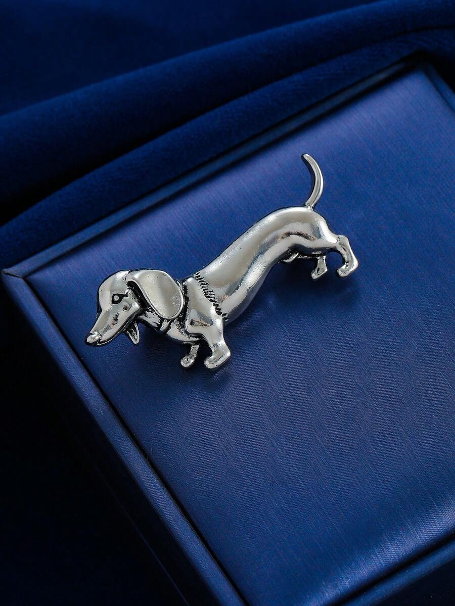 Creative Funny Puppy Brooch For Women - Silver - View 1