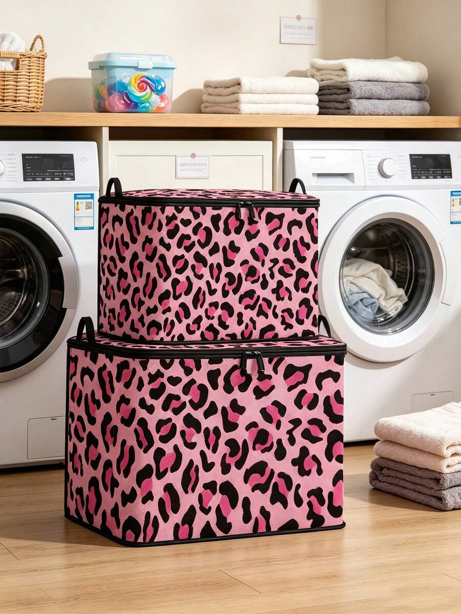 Rectangular Striped Pattern Baskets, Large Capacity Storage Basket With Handles For Room Decor Cute Storage Bin Clothing Sweater Sheet Bedding Comforter Duvet Quilt Pillow Toy Storage Bags With Lids,Dorm Room Essentials For Containers - Multicolor - View 1