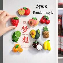 5pcs/7pcs/10pcs Refrigerator Magnets Cute 3D Realistic Fruit Magnets (Avocado, Banana, Lemon), Home Decor, Scene Decoration, Holiday Gift, Fridge Magnets, Kitchen Decor Magnets, Great Gift, Fridge Beautification - Multicolor - View 13