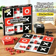 Upgraded Tic Tac Toe Game Set, Classic X O Strategy Battle Educational Toy, Suitable For Children 3+ Years Old Multi-Mode Interactive Family Tabletop Game, Indoor Tabletop Game, Ideal Birthday, Christmas Holiday Gift, Develops Logical Thinking, Improves Problem Solving Skills, Fun Competitive Leisure Activity For Boys, Girls And Adults - Multicolor - View 5