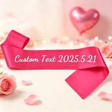 Customized Glitter Ribbon, Can Be Written According To Your Requirements, Multiple Colors, Wedding Bridal Shower Gift, Happy Birthday Ribbon, Bachelorette Party Decoration, Parade Banner, Ideal Gift For Graduation Ceremony - Multicolor - View 14