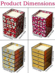 5-Layer Acrylic Jewelry Box, Large Capacity Jewelry Storage Box, Can Store Earrings, Rings, Necklaces, Anti-Fading Soft Cushion Drawer Design, Ideal Choice For Home Jewelry Storage And Organization - Multicolor - View 3