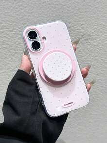 Polka Dot Push‑Pull Phone Kickstand, Retractable Pop‑Up Phone Grip Stand, Cute Dot Pattern Portable Finger Holder, Multi‑Angle Adjustable Smartphone Kickstand For Daily Use - Multicolor - View 5