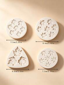 Maple Leaf Silicone Fondant Mold Set, Fall Cake Topper Candy Chocolate Baking Tool For Thanksgiving & Christmas, Cake Decorating, Gum Paste, Candy, Chocolate & Polymer Clay DIY Crafts, Reusable Easy Clean Kitchen Baking Supplies - Beige - View 3