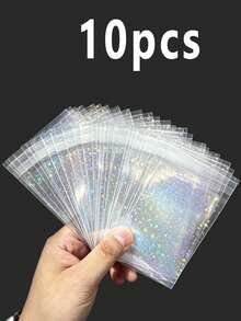 150/50/20/10pcs Anti-Oxidation Jewelry Bags, Disposable OPP Bags, Transparent Jewelry Display Bags, Laser Holographic Jewelry Bags, Suitable For Earrings, Rings And Star Cards - Multicolor - View 21