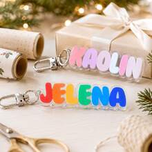 Personalized Name Keychain Pendants, Cute And Colorful Keychains Suitable For Bags, Customizable Name Christmas Gift,Daily Carry Gift,Birthday - Style B - View 5