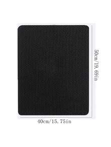 1pc EVA Double-Layer Integrated Single-Hole Cat Litter Mat, Suitable For Small, Medium And Large Cat Litter Boxes, Waterproof Cat Litter Cleaning Mat, Double-Layer Honeycomb Design Helps Collect Waste, 1.2cm Thick Cat Litter Box Mat - Black - View 18
