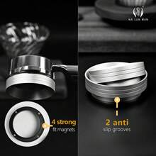 1 buah Cincin Takar Paduan Aluminium Anti Tumpah yang Ditingkatkan/Model Baru, Dengan Magnet dan Tekstur Anti Selip, Tidak Mudah Jatuh/Alat Seduh Kopi yang Dipersonalisasi/Universal, Bahan EU, Tersedia 3 Ukuran: 51/53/58mm - MultiWarna - View 11
