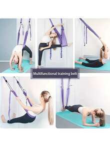 2pcs (Elastic Band + Storage Bag) Backbend Trainer Aerial Yoga Rope Split Hip Opener Elastic Stretching Band Backbend Women Door Hanging Inversion Rope - Multicolor - View 7
