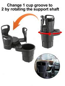 Adaptor Perluasan Tempat Gelas Mobil 2-in-1 yang Dapat Diputar, Tempat Gelas Minuman Ganda yang Dapat Diatur dengan Tekstur Serat Karbon, Adaptor Perluasan Tempat Gelas Mobil yang Dapat Diputar 360°, Tempat Botol Minuman Kaleng Mobil Multifungsi, Cocok untuk Sebagian Besar Model Mobil - Tempat gelas - View 9