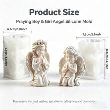 2PCS 3D Kneeling Praying Cherub Angel Silicone Mold Set, Reusable Easy‑Release Casting Mould For Epoxy Resin, Candle, Soap And Plaster, For DIY Handmade Home Decor Ornament Crafts - Angel Mold Set - View 11