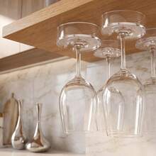 4PCS No‑Drill Wine Glass Holder, Under Cabinet Hanging Stemware Goblet Rack, Space‑Saving Kitchen Cup Storage Organizer - 4pcs - View 1