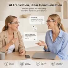 SENBONO AI Smart Glasses, Translation Glasses, Support For Multilingual APP Translation, Automatic Power On When Opening The Glasses Legs, Built-In Microphone And Speaker, High-Definition Voice Calls And Music Playback, Travel, Leisure, Christmas - View 3