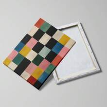 1件裝無框彩色抽象棋盤格牆面藝術，現代幾何格紋海報印刷，大膽極簡正方形海報，當代彩色抽象幾何正方形居家裝飾 - 抽象 - 查看 11