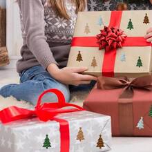 510pcs Christmas Tree Holographic Stickers, 5 Colors Green & Brown, Christmas Bohemian Style Tree Self-Adhesive Label Decals, Suitable For Home Party, Handmade Envelopes, Scrapbooking Supplies - Multicolor - View 4