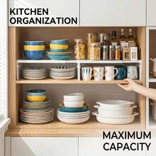 Expandable Kitchen Storage Rack, Cabinet Organizer, Utensil & Spice Storage Shelf, Multi-Functional Home Display Rack, Space-Saving Kitchen Organizer - View 6