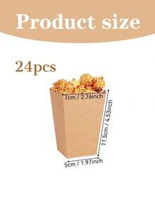 100/48/36/24/1pc White Popcorn Boxes, 2 X 4.5 X 3 Inch Mini Popcorn Boxes, Suitable For Movie Night Decoration, Christmas/Halloween - Brown - View 13