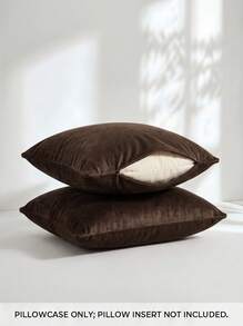 Veyra Day 1pc Velvet Decorative Sofa Pillow Cover, Soft Square Cushion Case Suitable For Sofa, Bed, Car, Coffee Color - Coffee Brown - View 5