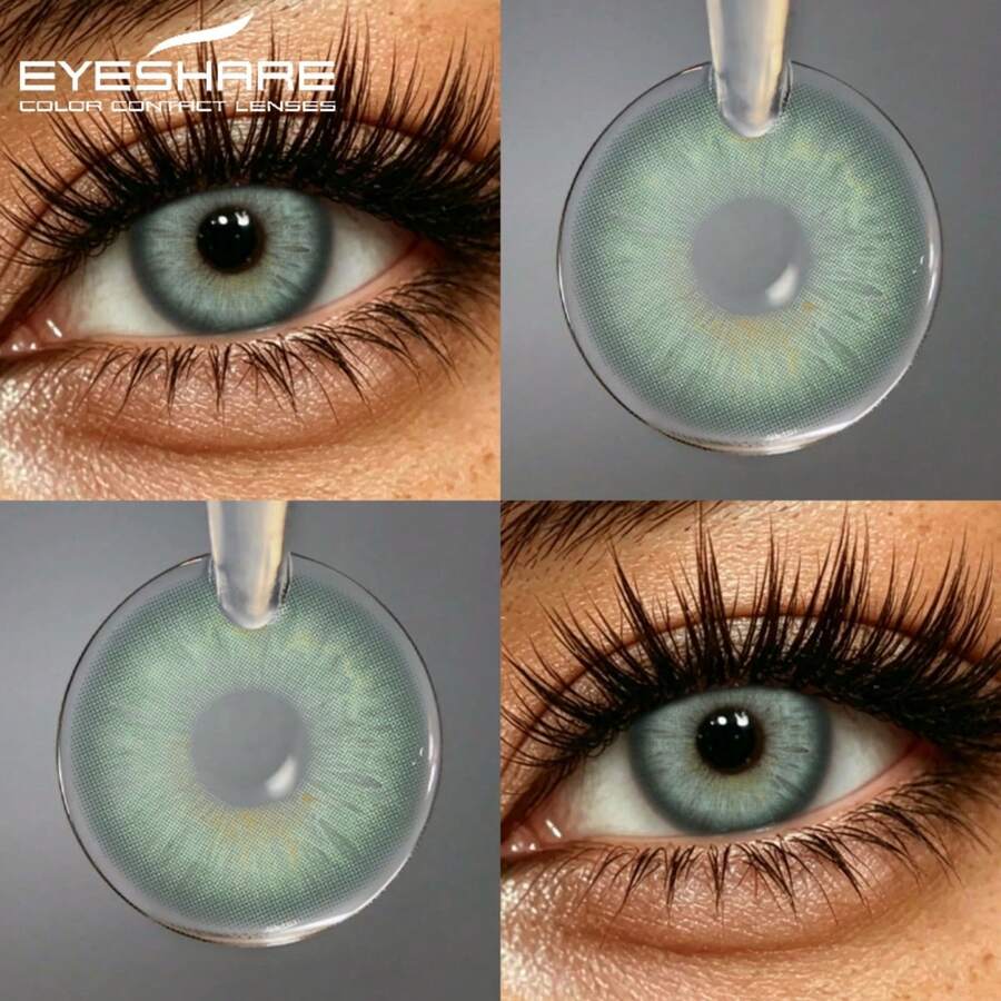 Eyeshare زوج واحد من عدسات لاصقة ملونة، مناسبة للمكياج، عدسات لاصقة خضراء، قابلة للتخلص السنوي