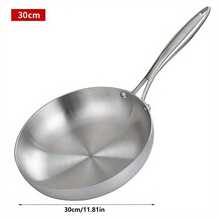 LAISONWARE 1PC Professional Stainless Steel Skillet - Multi-Size (22-30cm/8.66-11.81in), Tri-Ply Construction For Even Heating On All Cooktops | Perfect For Holiday Steak & Festive Family Cooking - View 10