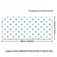 Korean Ins Cute Minimalist Dot Oversized Mouse Pad | Creative White Blue Polka Dot Aesthetic Washable Office Desk Mat For Girls Study Work - View 12