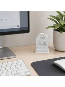 Creative Tombstone Desktop Ornament, Funny "My Last Brain Cell" Miniature Decoration, Workplace Office Colleague Prank Stress Relief Gift, Modern Home Aesthetic Desk Sculpture Decor - Multicolor - View 5