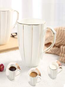 New Fashion British Elegant White Ceramic Coffee Mug With Gold Rim And Handle Decoration, Halloween Pumpkin Shaped Coffee Cup, Home Office Dining Table Decor Exquisite Gift, Suitable For Tea And Coffee Lovers - Multicolor - View 10