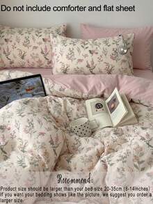2pcs/3pcs Pink Fresh Multicolored Small Floral Digital Print Duvet Cover Set (1 Duvet Cover + 2 Pillowcases Without Filling), Versatile And Simple, Fresh And Cute Modern Daily Polyester, Soft And Skin-Friendly, Suitable For Master Bedroom - Multicolor - View 7