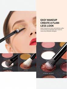 DUcare 15PC Professional Makeup Brushes Set Classic Black Synthetic Fiber Wood Handle Foundation Concealer Blush Eyeshadow Kabuki Brush Kit With Instructions, Vegan & Cruelty-Free Kit Luxury Beauty Tools For Full Face Makeup Application Cosmetics Tools - Black - View 6