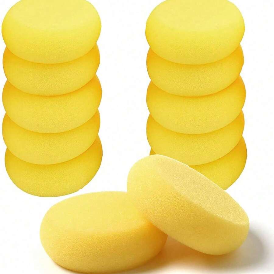 1/5/10 Pcs Ceramic Foam Sponge, For Crafting - Round, Highly Absorbent, Ideal For Coloring And Cleaning - Multicolor - View 1