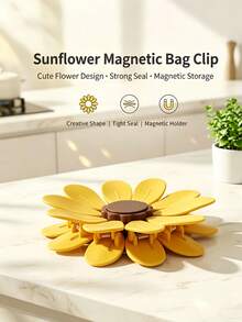 Creative Daisy Petal Design 3D Magnetic Sealing Clips, Portable Refrigerator Food Sealing Clips, Moisture-Proof Airtight Snack Preservation Clips, Dorm Travel Kitchen Storage Essential, Christmas Halloween Party Organizing Clips - Multicolor - View 7