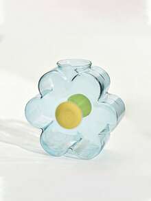 1pc Glass Vase, Creative Flower-Shaped Glass Hydroponic Vase, Transparent Colorful Floral Arrangement Tool, Dining Table Decor Ornament - A - View 8