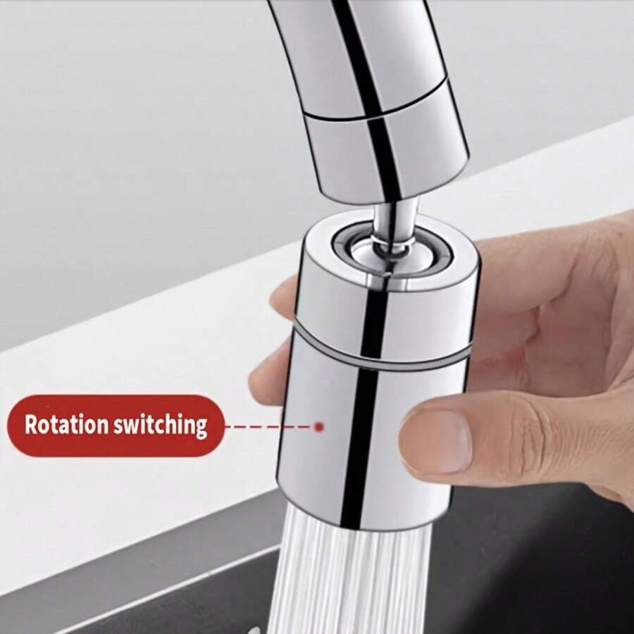 Kitchen Bathroom Sink Faucet Extension Aerator 360° Swivel Dual Mode Splash-Proof Water Saving Spout Suitable For Home & Commercial Use