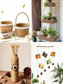 Heavy‑Duty Jute Twine, Natural Thickened Hemp Rope For Cat Paw Rope, DIY Crafts, Gardening, Rustic Decor, Gift Wrapping, Plant Hanger Making - Multicolor - View 4