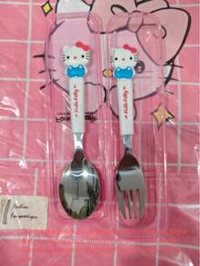 Boxed Random Sanrio Cartoon 2-Piece Stainless Steel Travel Cutlery Set - Portable Fork And Spoon Set, Random Packaging Box, Random Fork Style - Multicolor - View 16