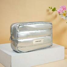 1pc Minimalist Glossy Y2K Foam Makeup Bag, Large Capacity Detachable Handle Cosmetic Bag, Multifunctional Exquisite Shock-Proof Toiletry Bag And Travel Organizer, Sweet Waterproof Storage Bag, Multi-Compartment Design, Can Store Data Cables - Multicolor - View 10