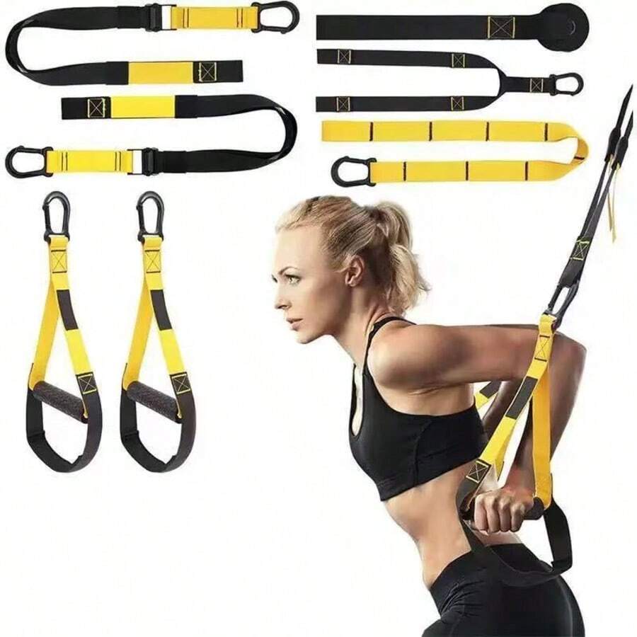 Suspension Training Strap Set, Bodyweight Resistance Training Equipment, Home Fitness Training System, Equipped With Door Anchor And Storage Bag, Suitable For Full Body Workout