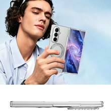 VIETAO 360度旋轉隱形支架透明材質手機殼，相容 Galaxy Z Fold 8 Ultra 7 6 5 4 Fold7，相容 iPhone Duo - 無色 - 查看 10
