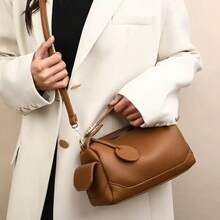 New Fashion Soft Leather Large Capacity Crossbody Tote Shoulder Bag, European Style Women's Bag - Brown - View 5