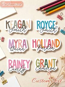 Custom Name Label Stickers, Multi-Purpose Self-Adhesive Stickers, Suitable For Decorating Water Bottles And Gift Boxes - Multicolor - View 2