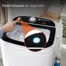 White Westinghouse Secadora centrífuga 8 kg WWCSD1003MG Tapa abatible plástico Cesta acero inoxidable Gabinete anti óxido Funcionamiento silencioso Bajo consumo - Tipo de Enchufe A USA (110-127V) - Ver 6