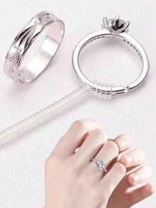 Transparent Plastic Ring Size Adjuster, Invisible Spiral Spring Ring Reducer, Loose Ring Tightening Protector, 4 Different Models Adjustable Ring Size Adjuster, Suitable For 2.5-5.5mm Ring Width, Soft Flexible Transparent Plastic Ring Reducer Protector - Multicolor - View 3