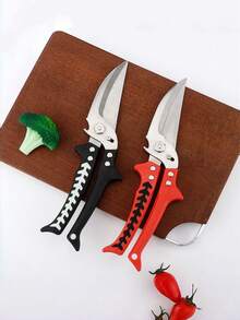 Kitchen Fish Bone Scissors, Heavy Duty Chicken Bone Shears, Stainless Steel Detachable Scissors, Household Food Cutter, Bottle Cap Opener - Multicolor - View 1