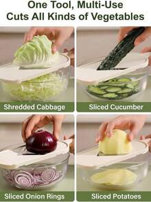 Cabbage Shredder, Kale Slicer, Cabbage Rounder - Perfect Tool For Shredding Vegetables For Salads And Cutting Vegetables. - Multicolor - View 3