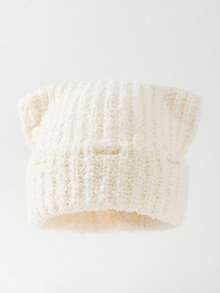 1pc Men's Cute Distressed Cat Ear Pom Pom Thick Knit Beanie Hat, Warm Knitted Cap For Autumn/Winter Daily Wear And Travel - A - View 6