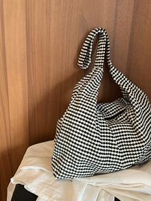 Dedoo 女款編織托特包，肩帶設計，大容量，極簡休閒風，日常海灘度假單肩包 - 彩色 - 查看 10