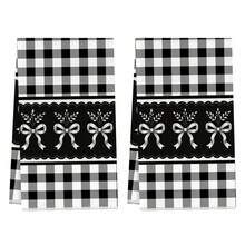 2pcs Kitchen Towels, Plaid Bow & Floral Design Microfiber Kitchen Towels, 40*60cm/15.7*23.6in Towels, Single-Sided Print, Dish Cloths For Kitchen, Suitable For Restaurant, Meat Room, Bathroom Decor, Holiday Gift - Multicolor - View 11