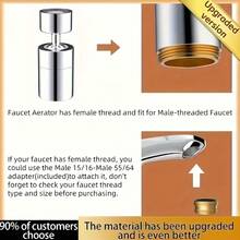 Ekstensi Aerator Keran Wastafel Dapur dan Kamar Mandi, Putar 360°, Mode Ganda, Anti Percikan, Hemat Air, Cocok untuk Penggunaan Rumah & Komersial - C - View 7