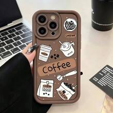 1pc Screenshot Photo Frame Hot Coffee Pattern, Fashionable Anti-Drop Phone Case Compatible With Iphone 18 Pro/18 Pro Max/17/17 Pro/17 Pro Max/16/15, Metal Independent Buttons, Classic Business Minimalist Protective Shell, Durable Anti-Drop Design Suitable For Men And Women - Brown 2 - View 6